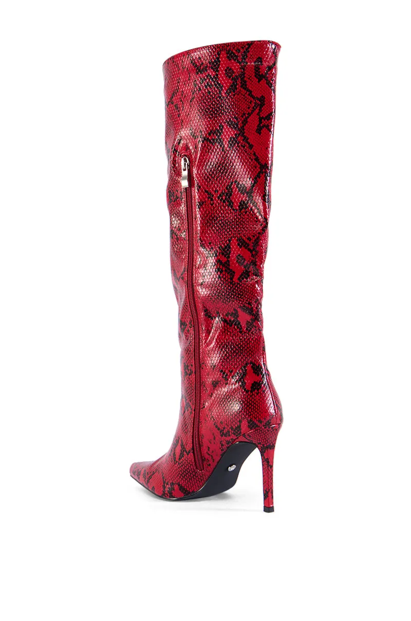 AZALEA WANG RIPPLY RED PRINTED BOOT sold by AKIRA product image thumbnail 4