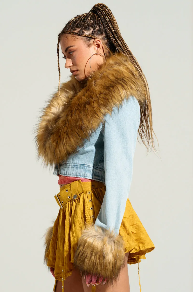 NEW GISELE CROPPED FUR TRIM JACKET sold by AKIRA product image thumbnail 5