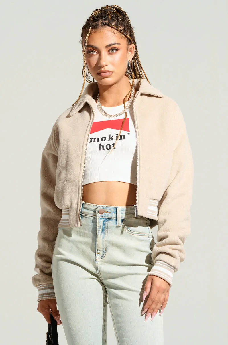 LIA WOVEN BOMBER sold by AKIRA product image thumbnail 2