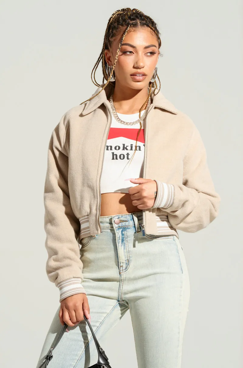 LIA WOVEN BOMBER sold by AKIRA