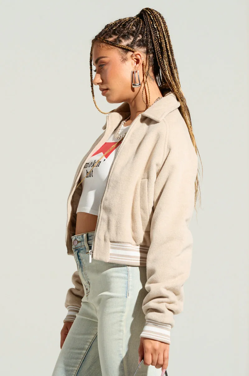 LIA WOVEN BOMBER sold by AKIRA product image thumbnail 4
