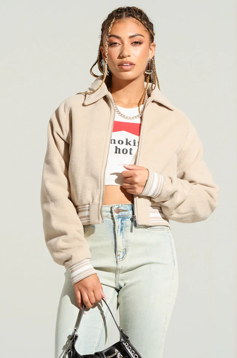 LIA WOVEN BOMBER sold by AKIRA product image thumbnail 3