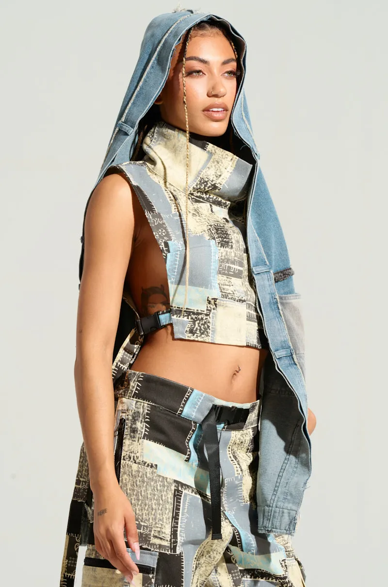 PLAY WITH ME DENIM HOOD sold by AKIRA