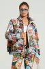 RED LIGHT LAYERED GRAPHIC BOMBER sold by AKIRA