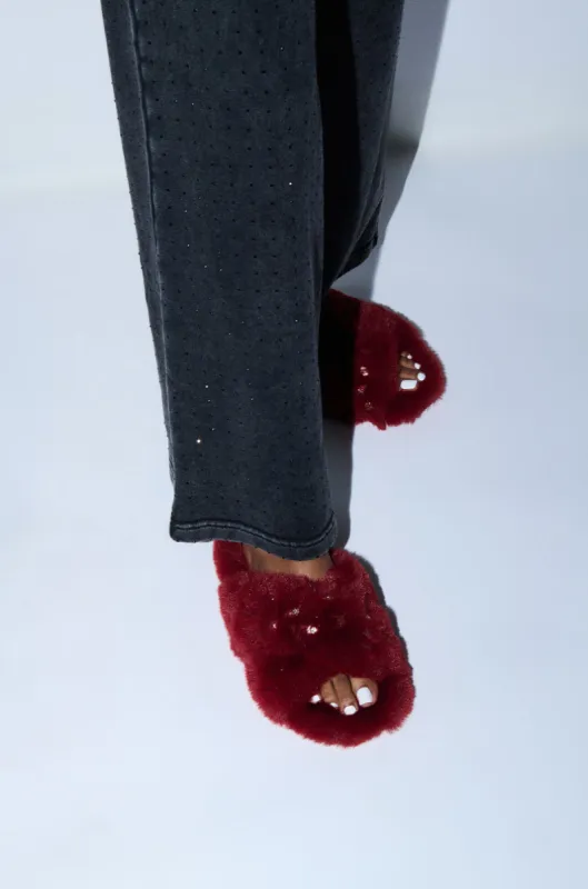 AZALEA WANG  MELONIE BURGUNDY SANDAL sold by AKIRA