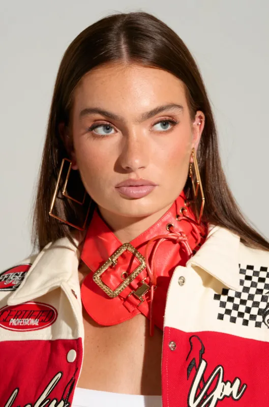 TOO BAD BUCKLE CHOKER sold by AKIRA