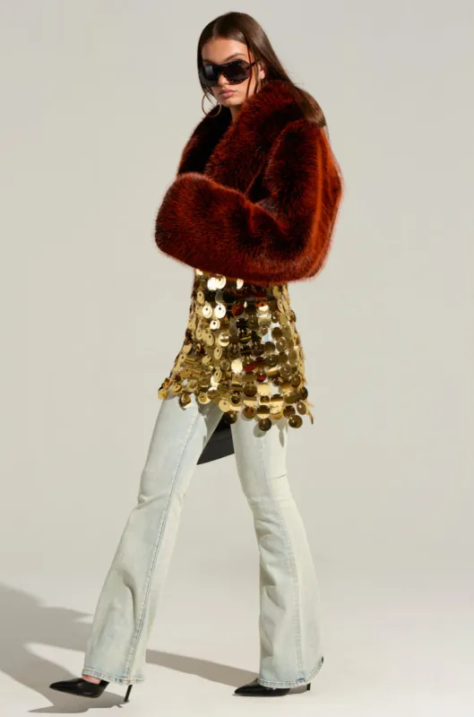 ALTER EGO FAUX FUR COAT sold by AKIRA