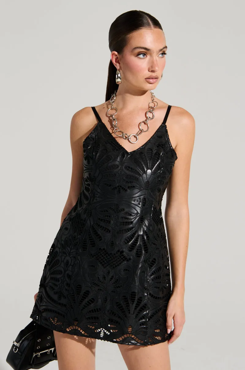 BOUNDLESS LEATHER MINI DRESS sold by AKIRA product image thumbnail 3