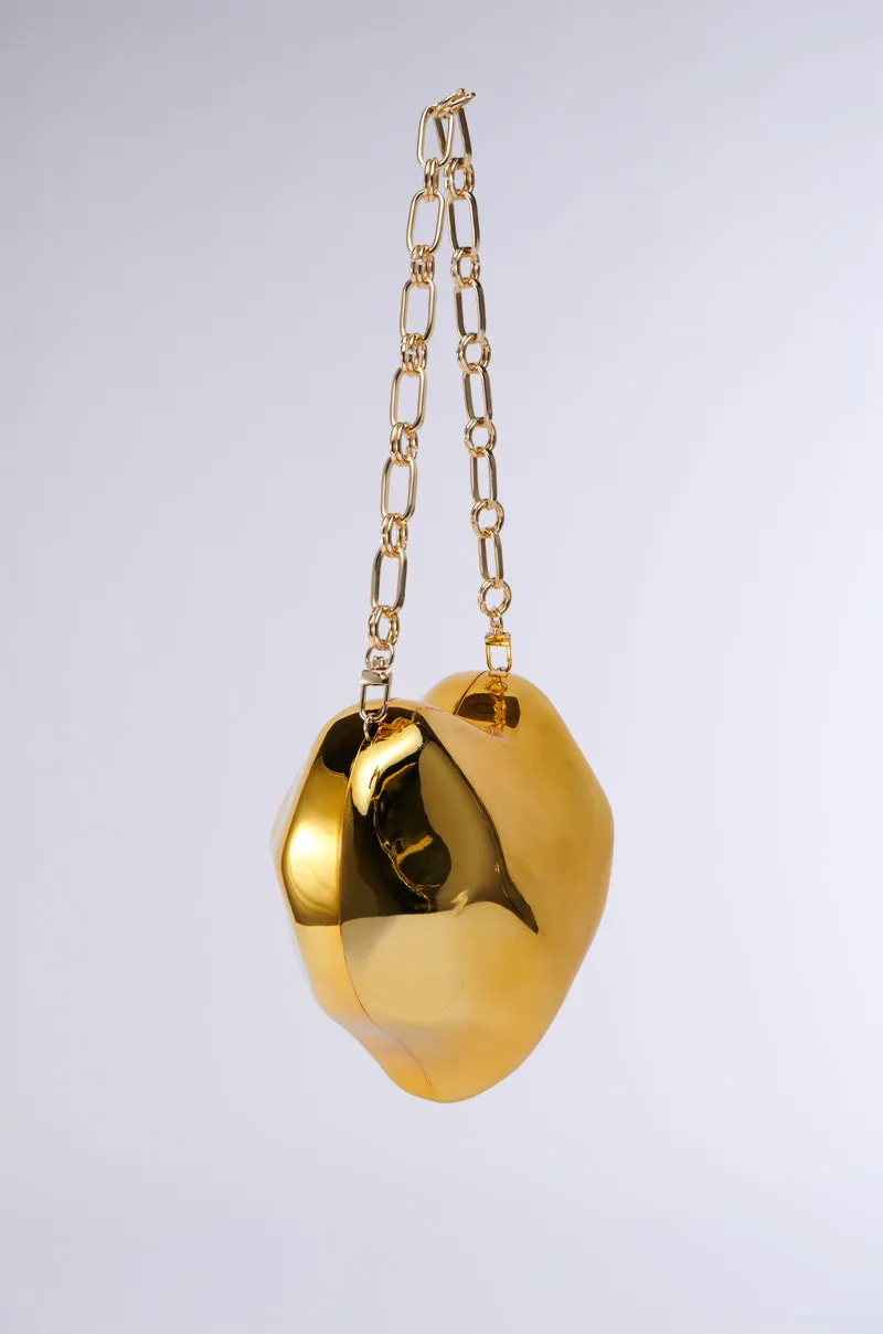 HEART TOO BIG CHROME CLUTCH sold by AKIRA product image thumbnail 3