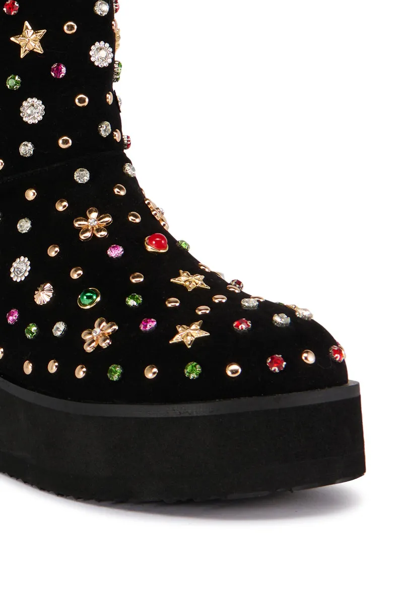AZALEA WANG EMBELLISHED RHINESTONE BOOTIE IN BLACK sold by AKIRA product image thumbnail 5