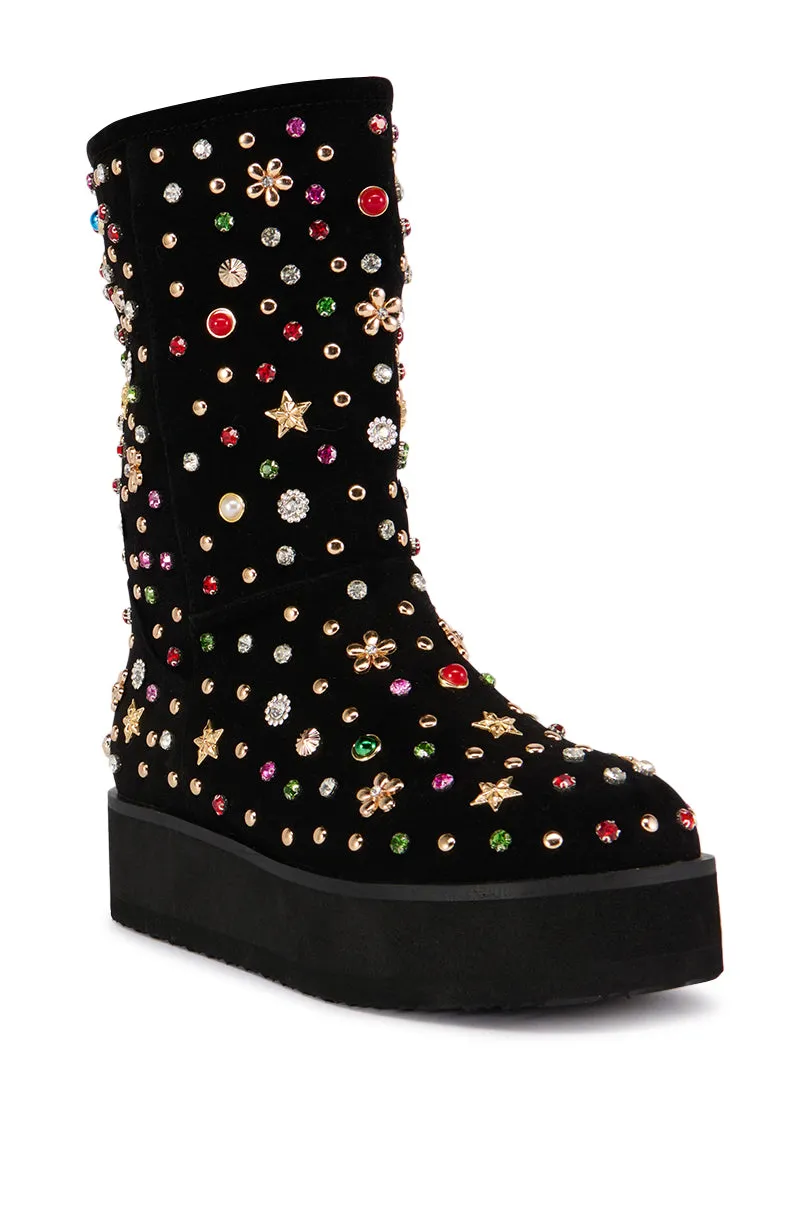 AZALEA WANG EMBELLISHED RHINESTONE BOOTIE IN BLACK sold by AKIRA product image thumbnail 3