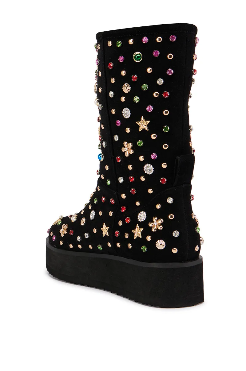 AZALEA WANG EMBELLISHED RHINESTONE BOOTIE IN BLACK sold by AKIRA product image thumbnail 4