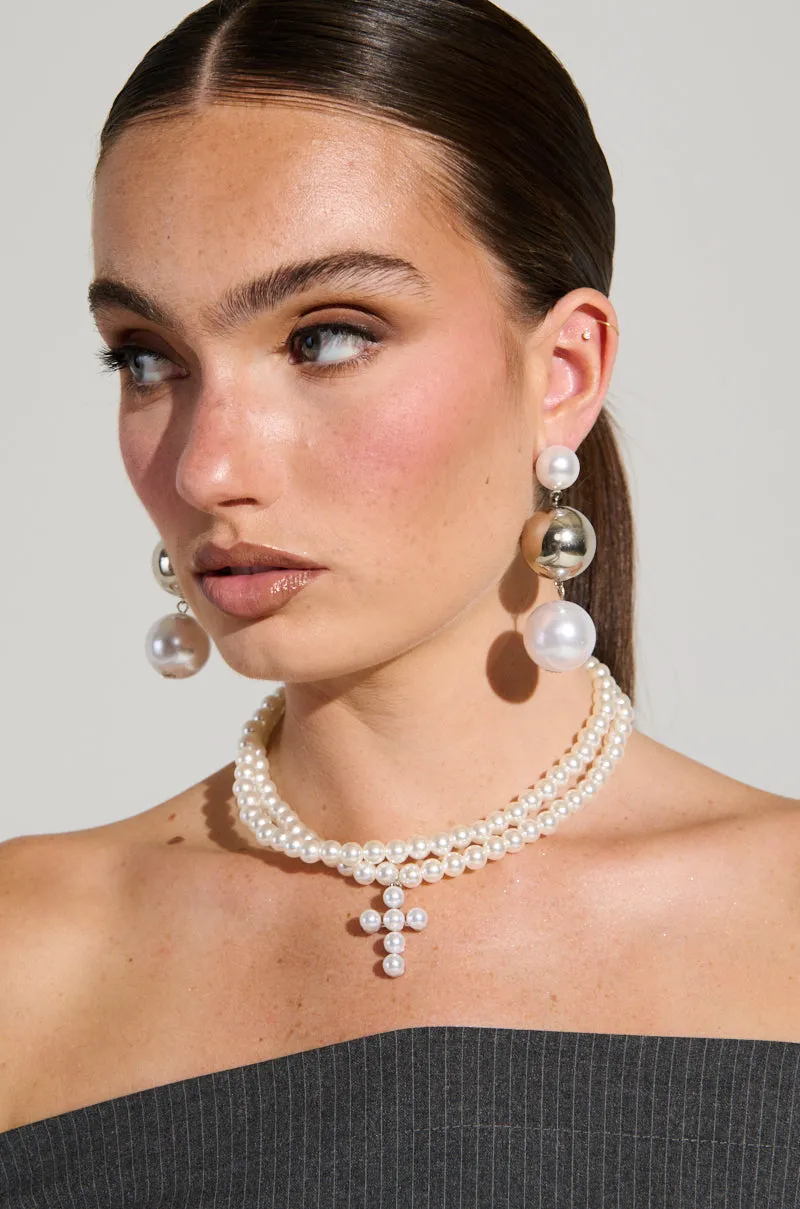 PEARL DREAMING CROSS CHOKER sold by AKIRA product image thumbnail 2