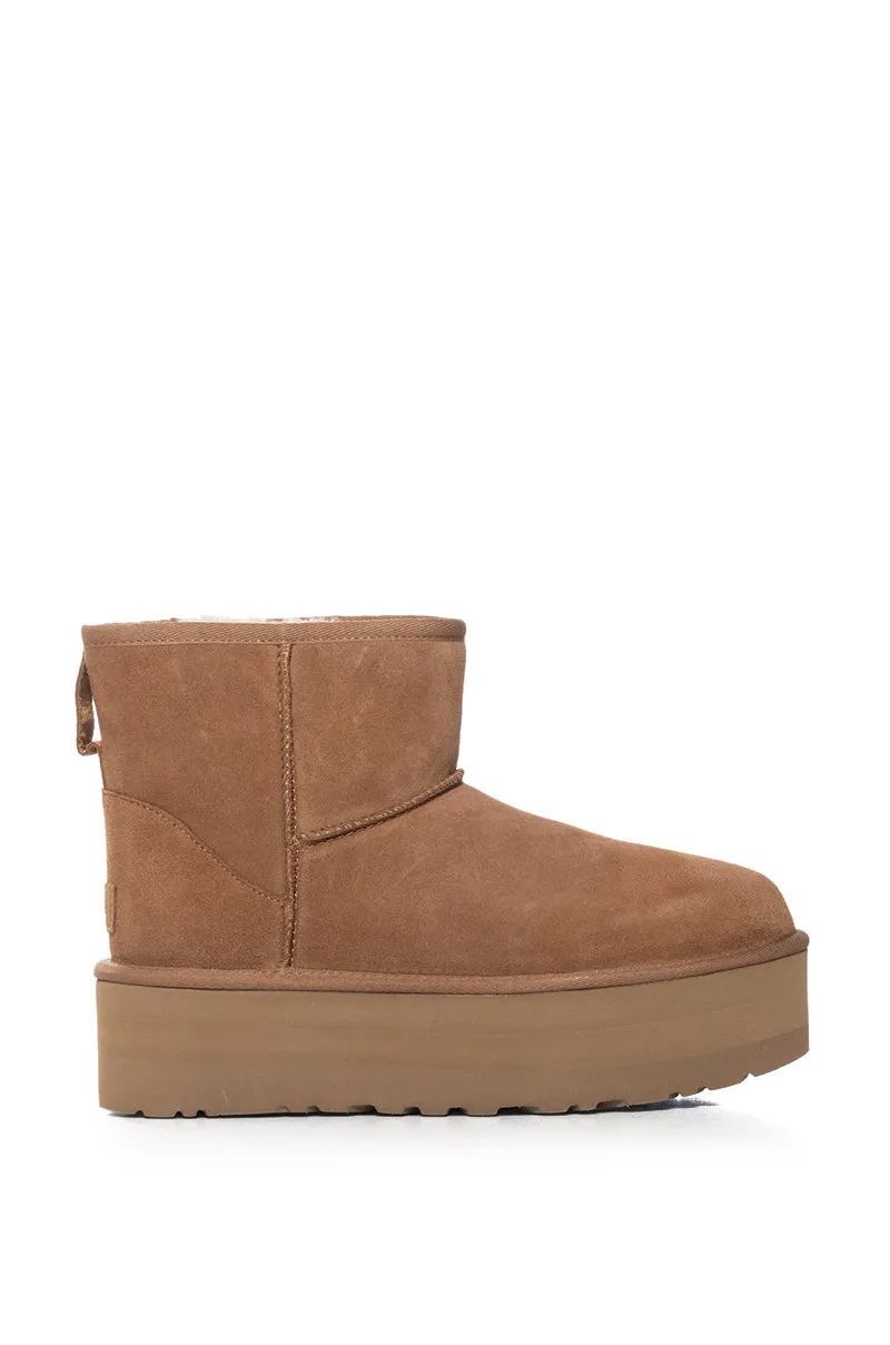 UGG CLASSIC MINI PLATFORM BOOTIE IN CHESTNUT sold by AKIRA product image thumbnail 2