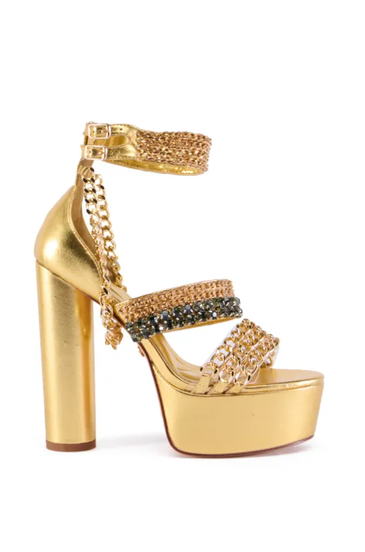AZALEA WANG SOMARIA GOLD CHAIN SANDAL sold by AKIRA