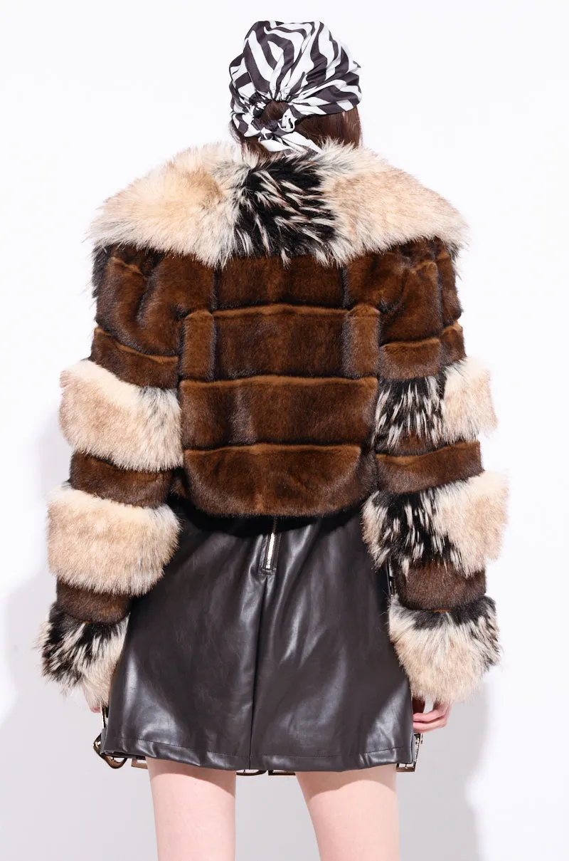 PORTIA CROPPED FAUX FUR JACKET sold by AKIRA product image thumbnail 4
