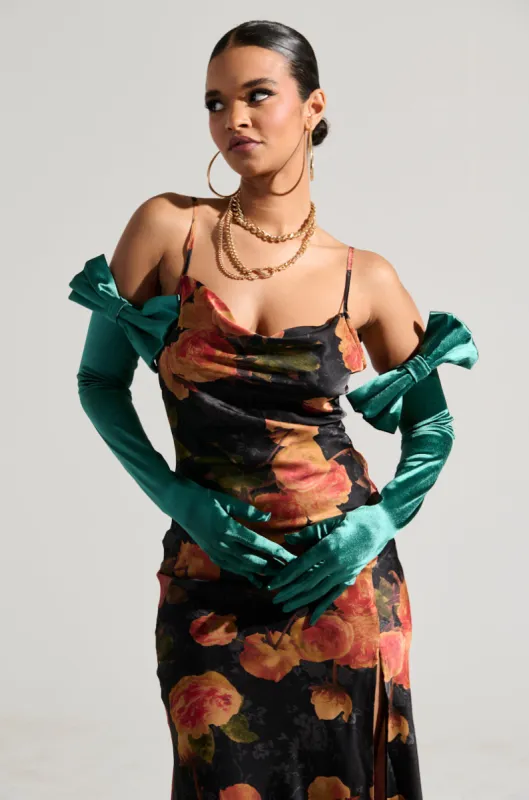 GIVING RICH SATIN GLOVE sold by AKIRA