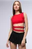 AFTER PARTY CUT OUT TANK IN RED sold by AKIRA