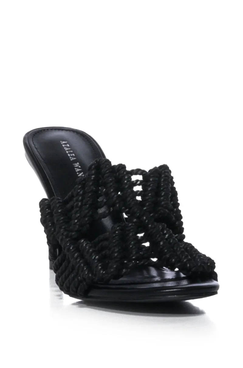 AZALEA WANG ASTER ROPE WOVEN SANDAL IN BLACK sold by AKIRA product image thumbnail 3