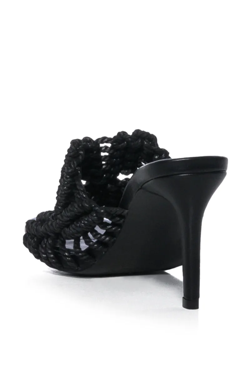 AZALEA WANG ASTER ROPE WOVEN SANDAL IN BLACK sold by AKIRA product image thumbnail 4