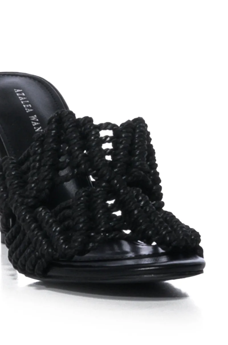 AZALEA WANG ASTER ROPE WOVEN SANDAL IN BLACK sold by AKIRA product image thumbnail 5
