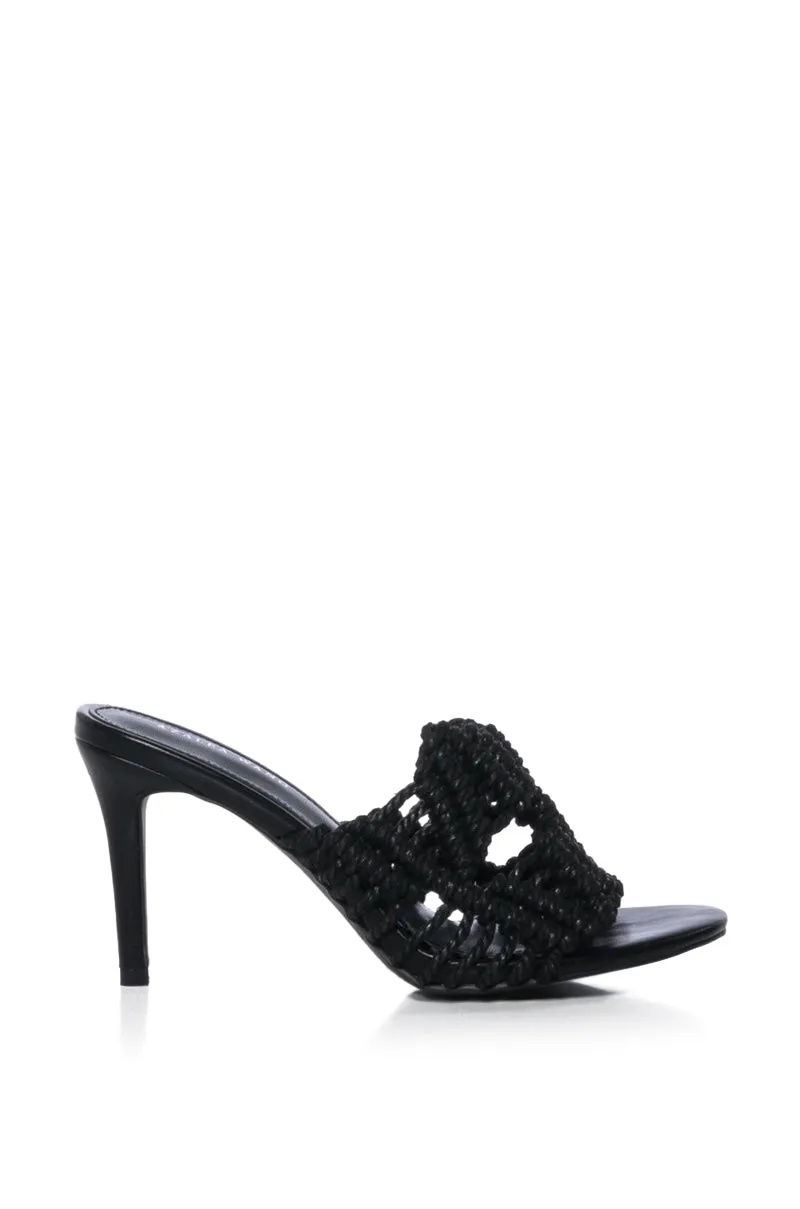 AZALEA WANG ASTER ROPE WOVEN SANDAL IN BLACK sold by AKIRA product image thumbnail 2