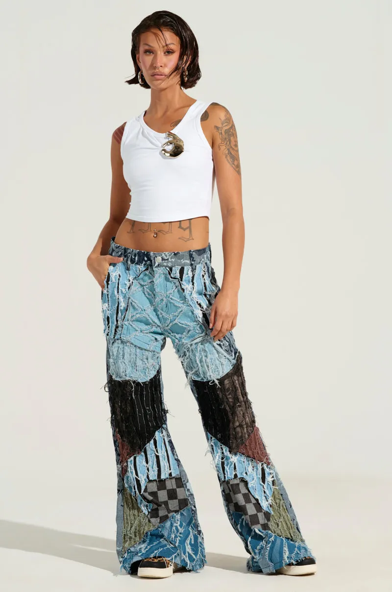 RONNY PATCHWORK DENIM sold by AKIRA