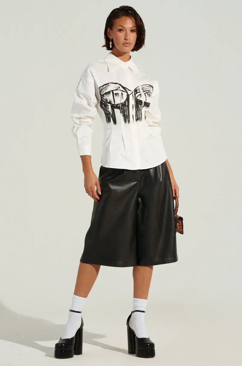 BAD FOR YOU BUTTON DOWN BLOUSE sold by AKIRA product image thumbnail 5