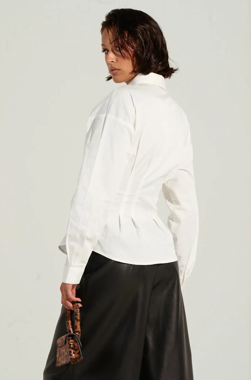 BAD FOR YOU BUTTON DOWN BLOUSE sold by AKIRA product image thumbnail 4