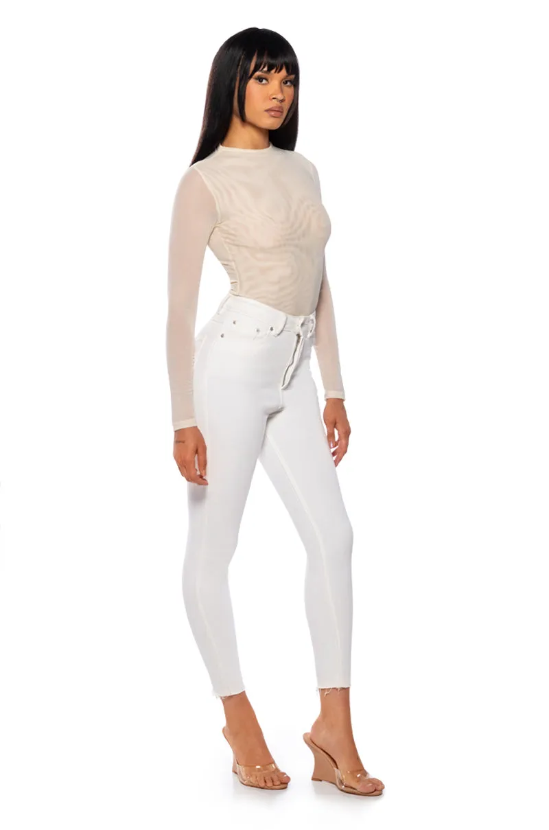 PAXTON SEXY MESH LONG SLEEVE FUNNEL NECK BODYSUIT sold by AKIRA product image thumbnail 3