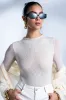 PAXTON SEXY MESH LONG SLEEVE FUNNEL NECK BODYSUIT sold by AKIRA