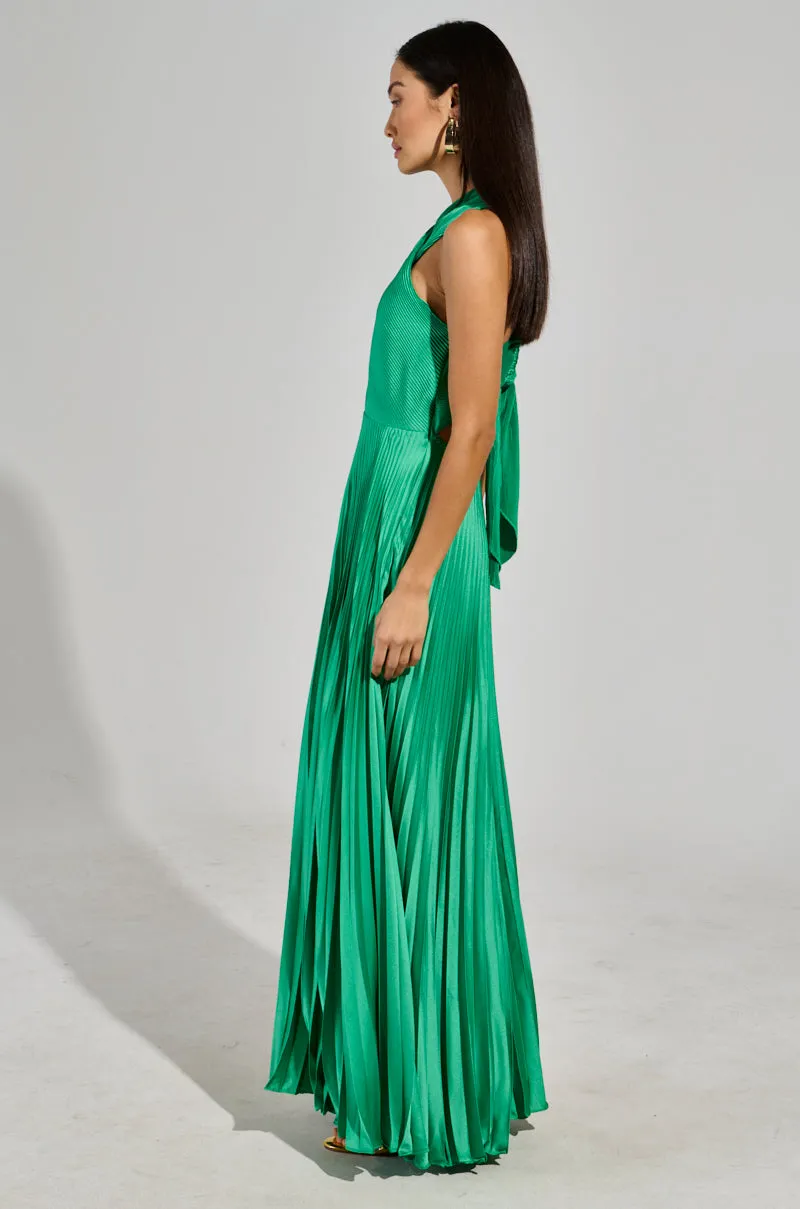 ALWAYS THE GUEST PLEATED MAXI DRESS IN KELLY GREEN sold by AKIRA product image thumbnail 5