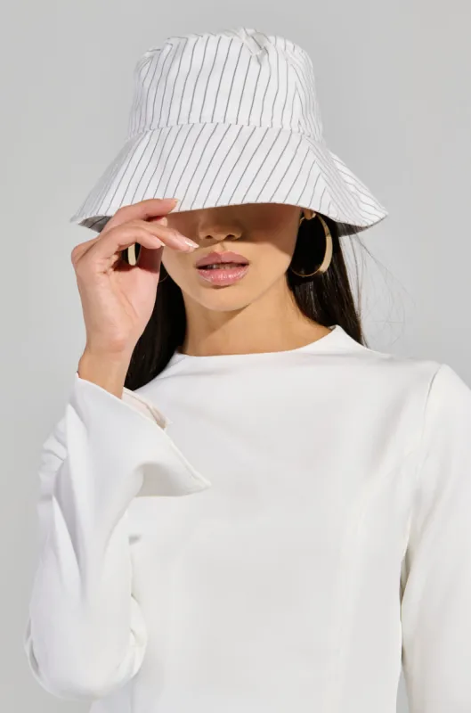 DELILA PINSTRIPE BUCKET HAT sold by AKIRA