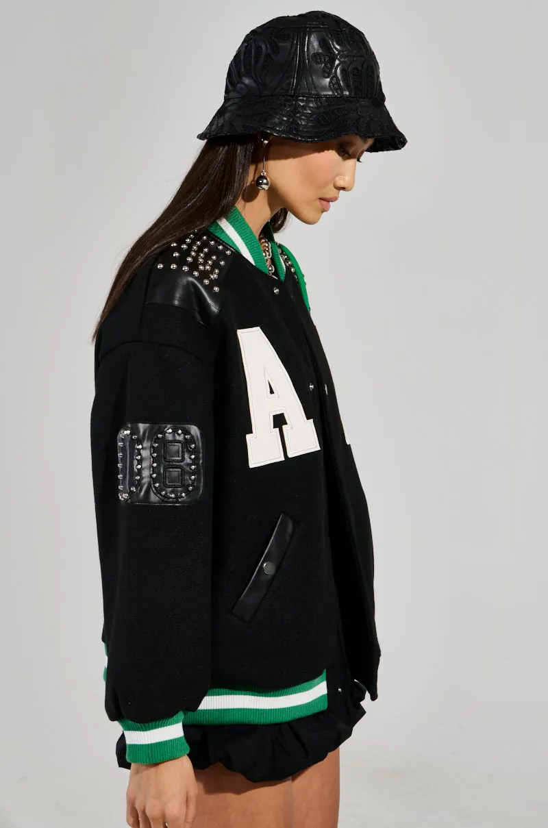 ACE OF SPADES STUDDED BOMBER sold by AKIRA product image thumbnail 4