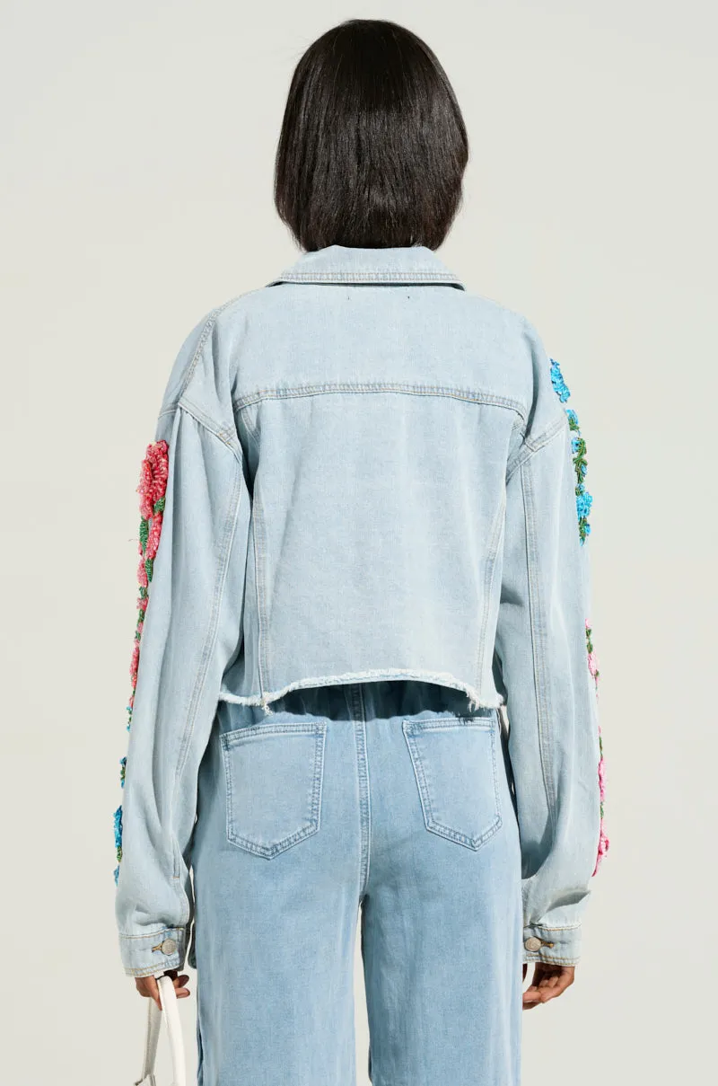 GARDEN OF EDEN EMBELLISHED DENIM JACKET sold by AKIRA product image thumbnail 5