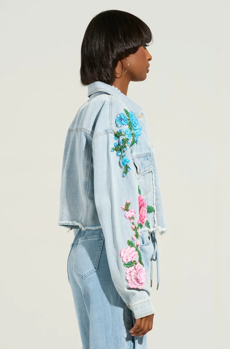 GARDEN OF EDEN EMBELLISHED DENIM JACKET sold by AKIRA product image thumbnail 4