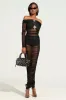 RAQUEL RUCHED MESH MIDI DRESS WITH UNDERGARMENTS sold by AKIRA