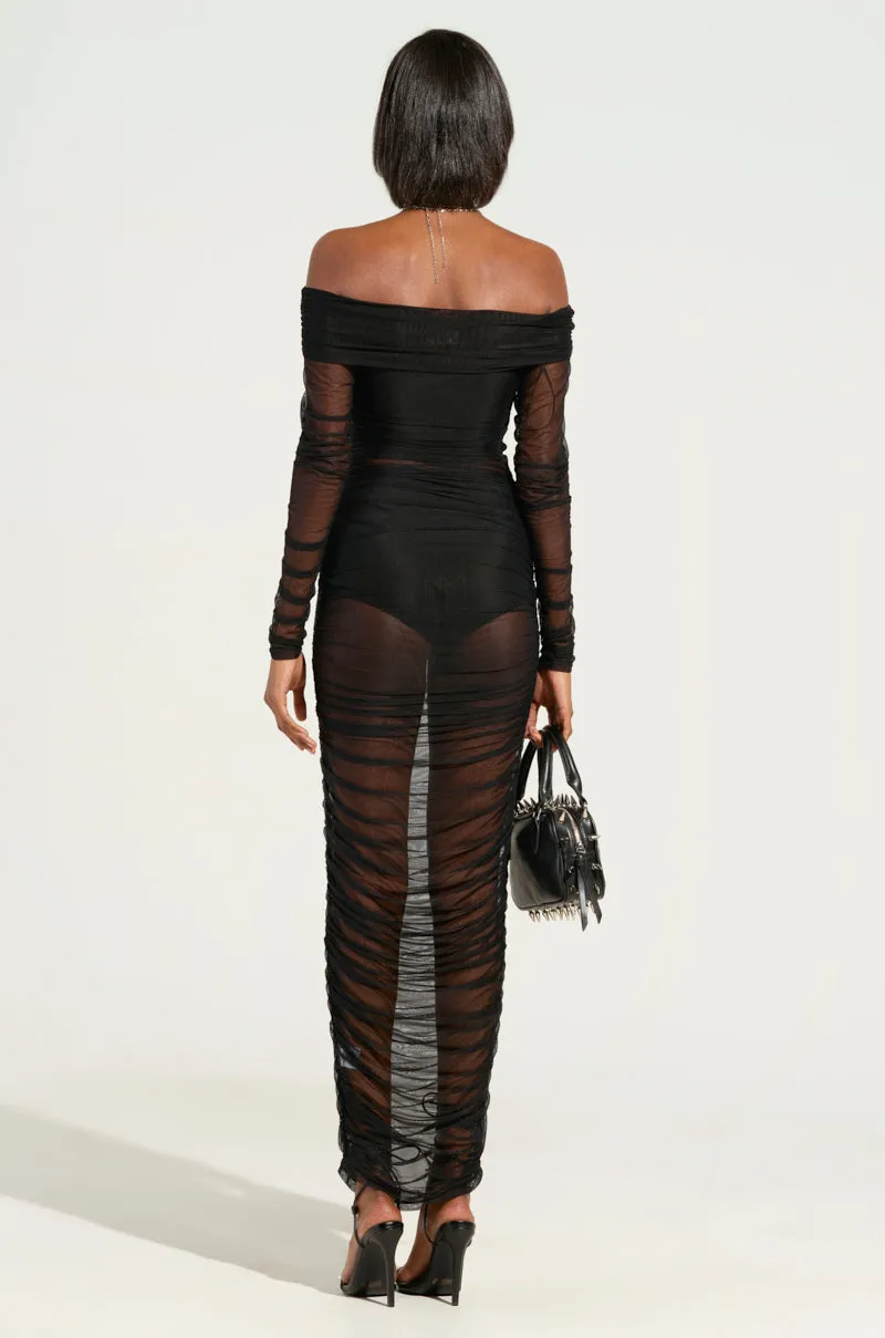RAQUEL RUCHED MESH MIDI DRESS WITH UNDERGARMENTS sold by AKIRA product image thumbnail 4