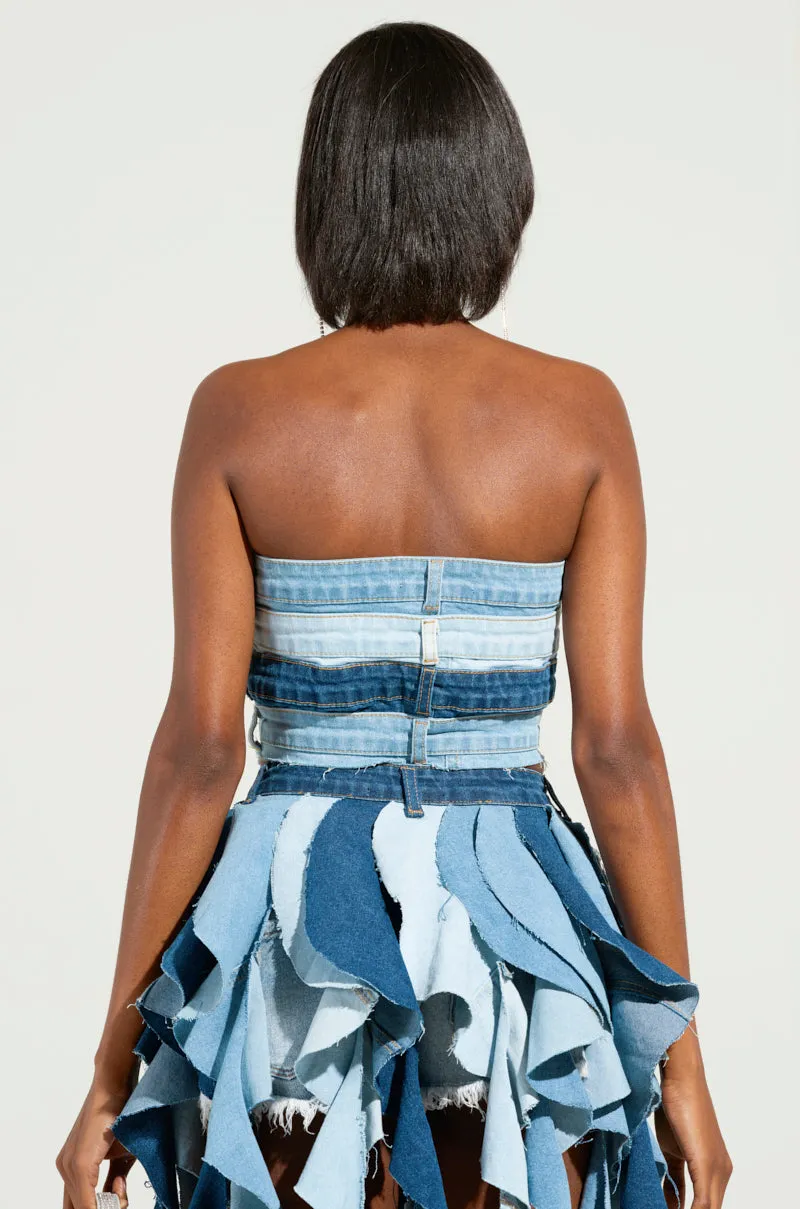 ALESSANDRA DENIM CORSET TOP sold by AKIRA product image thumbnail 2
