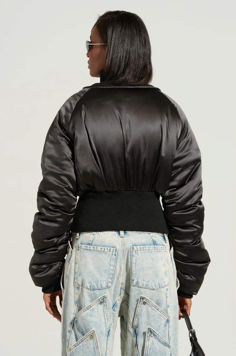ELECTRA SATIN EFFECT BOMBER sold by AKIRA product image thumbnail 4