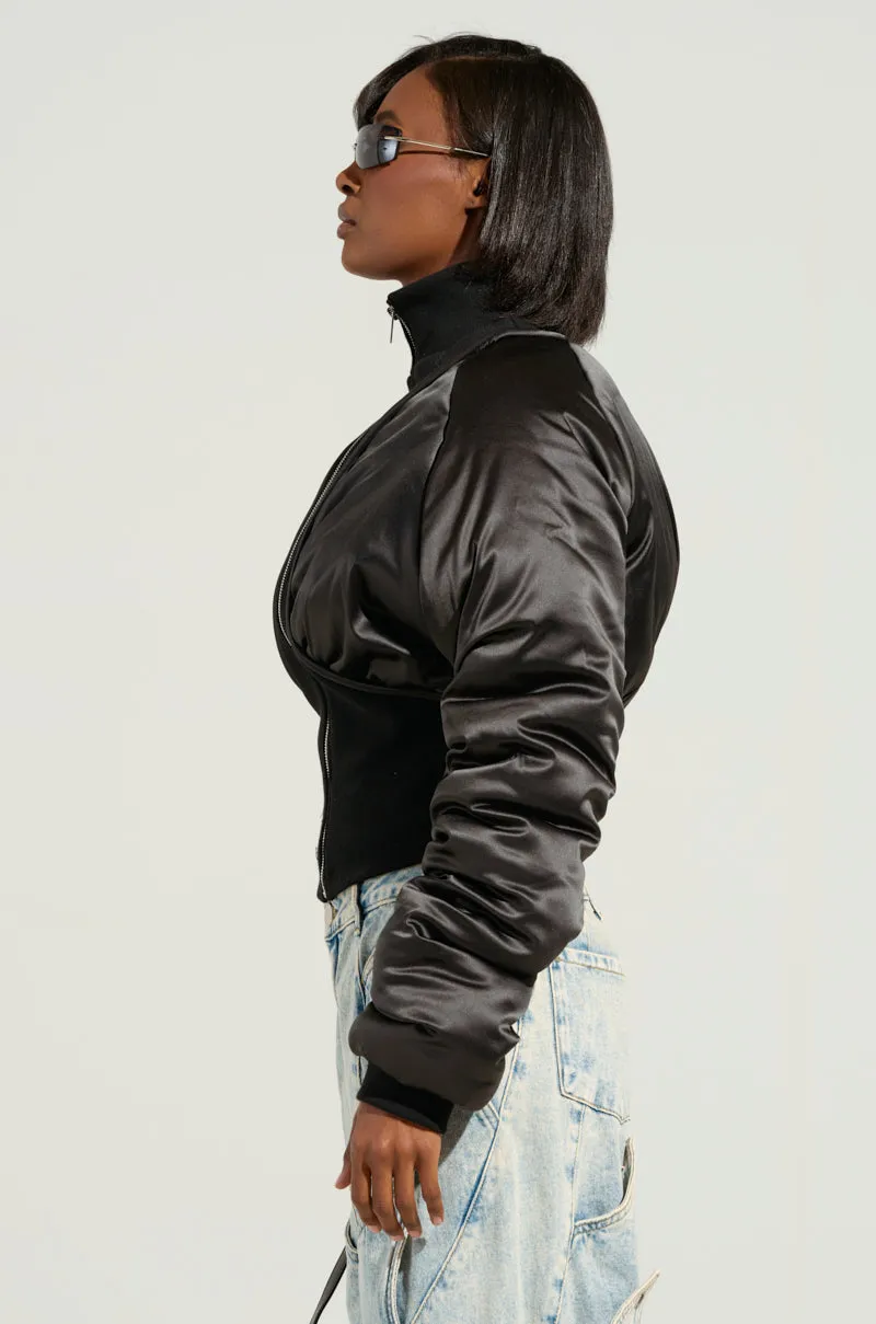 ELECTRA SATIN EFFECT BOMBER sold by AKIRA product image thumbnail 3