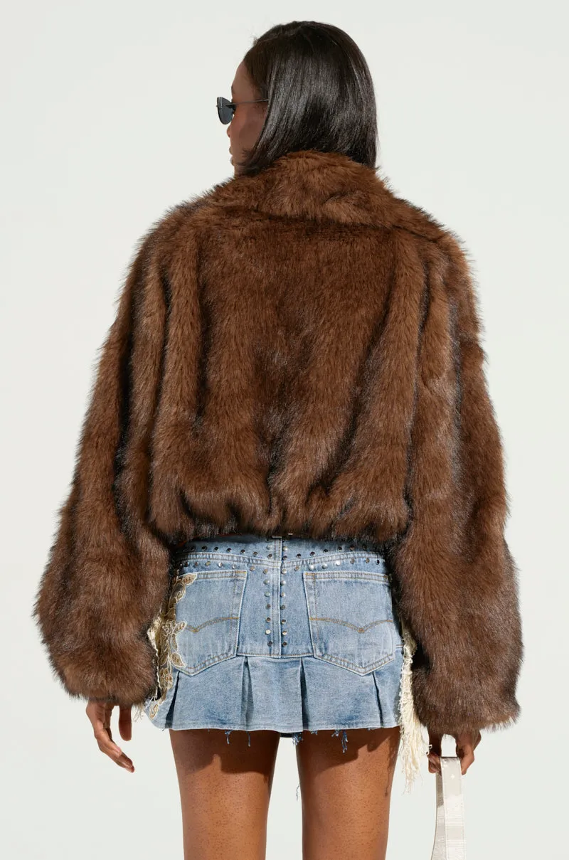 KAI FAUX FUR BOMBER sold by AKIRA product image thumbnail 4