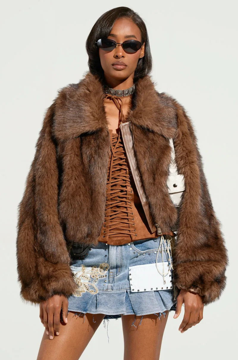 KAI FAUX FUR BOMBER sold by AKIRA product image thumbnail 2