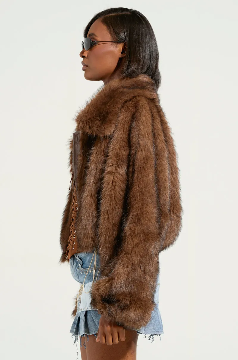 KAI FAUX FUR BOMBER sold by AKIRA product image thumbnail 3