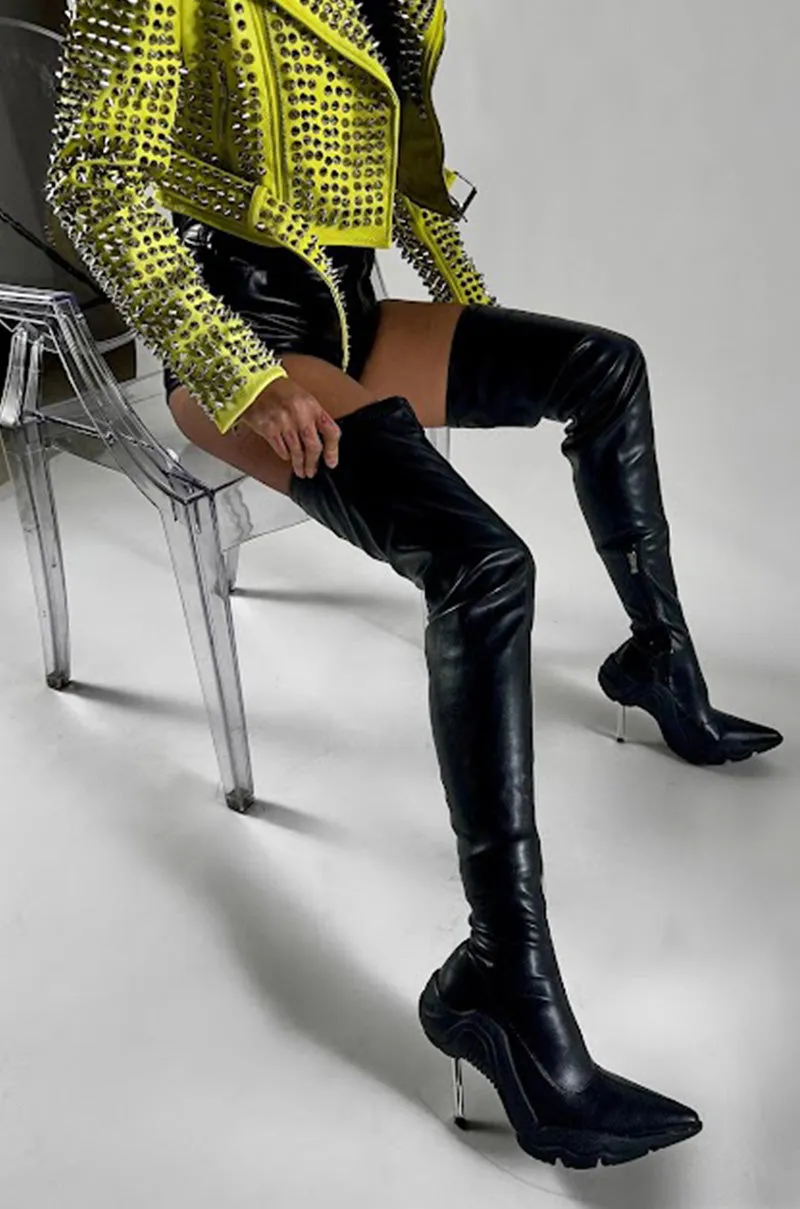 AZALEA WANG MCARTNEY STRETCH BLACK STILETTO BOOT sold by AKIRA product image thumbnail 5