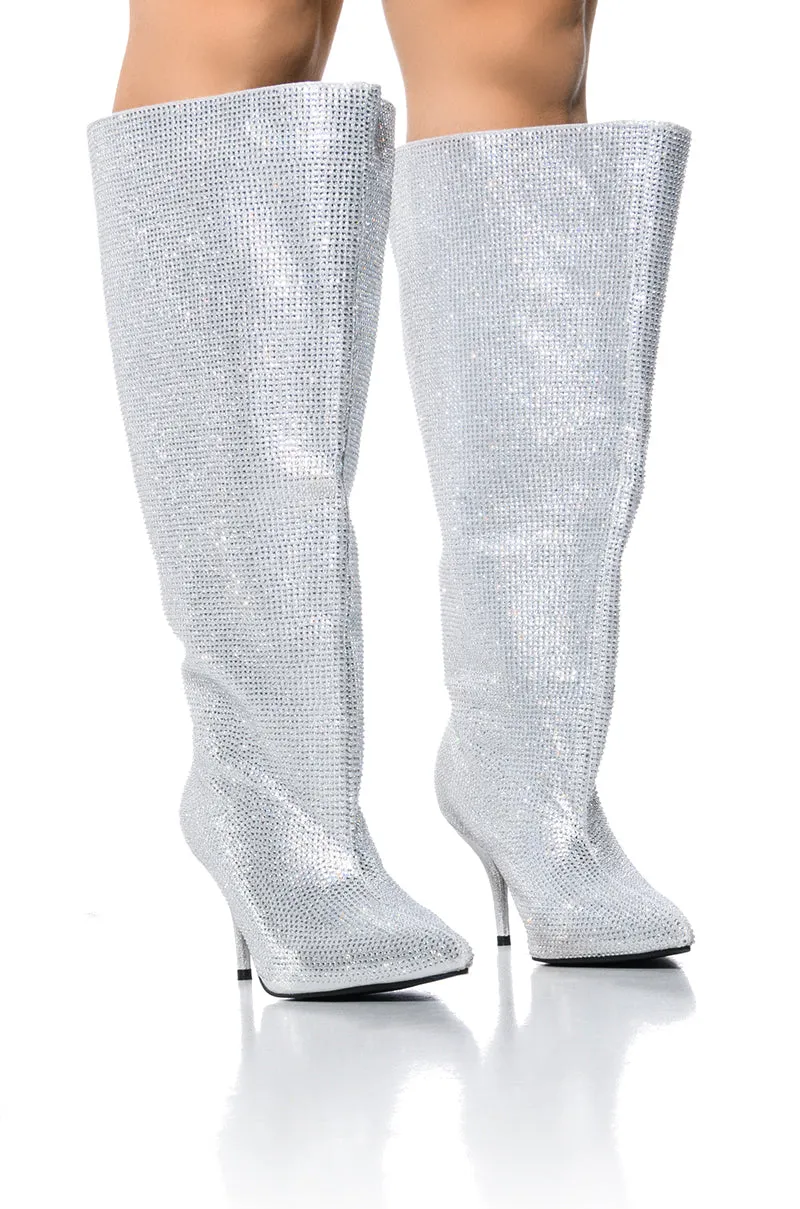 AZALEA WANG JARROW SILVER RHINESTONE BOOTIE sold by AKIRA product image thumbnail 3