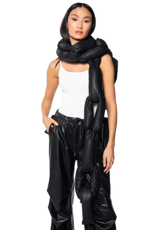 LINKED TOGETHER PU CHAIN SCARF sold by AKIRA