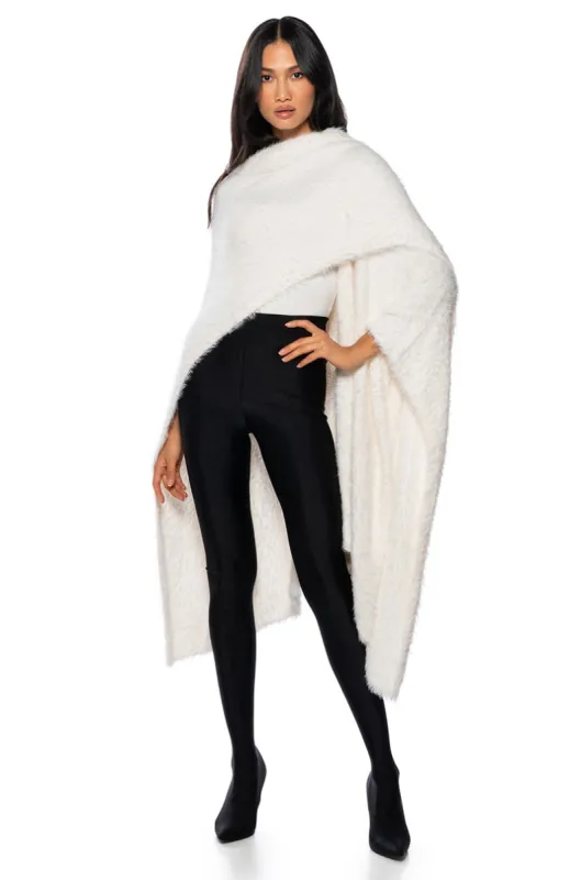 COZY TAPE KNIT PONCHO sold by AKIRA