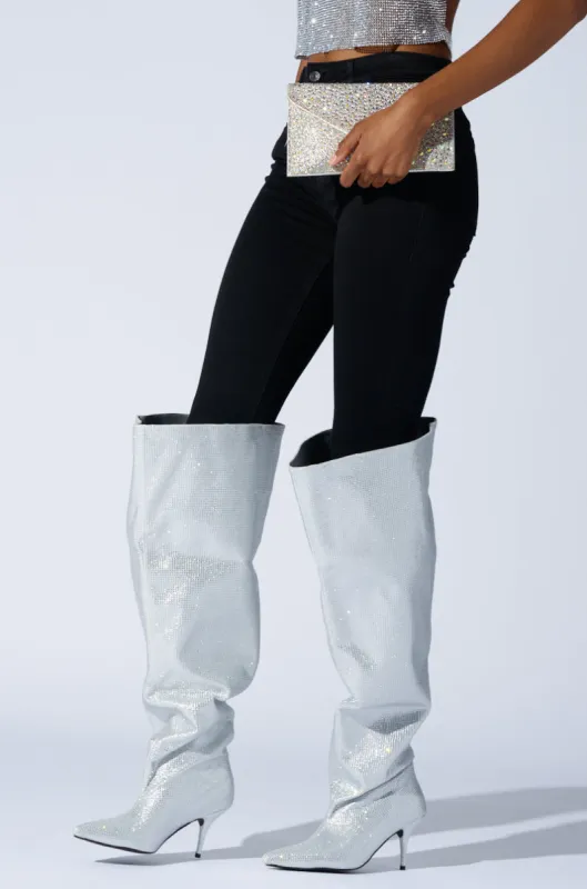 AZALEA WANG AMBY SILVER BUCKET BOOT sold by AKIRA