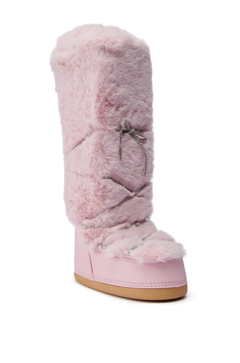 AZALEA WANG TAYTON PINK FUZZY FLAT KNEE HIGH BOOT sold by AKIRA product image thumbnail 4